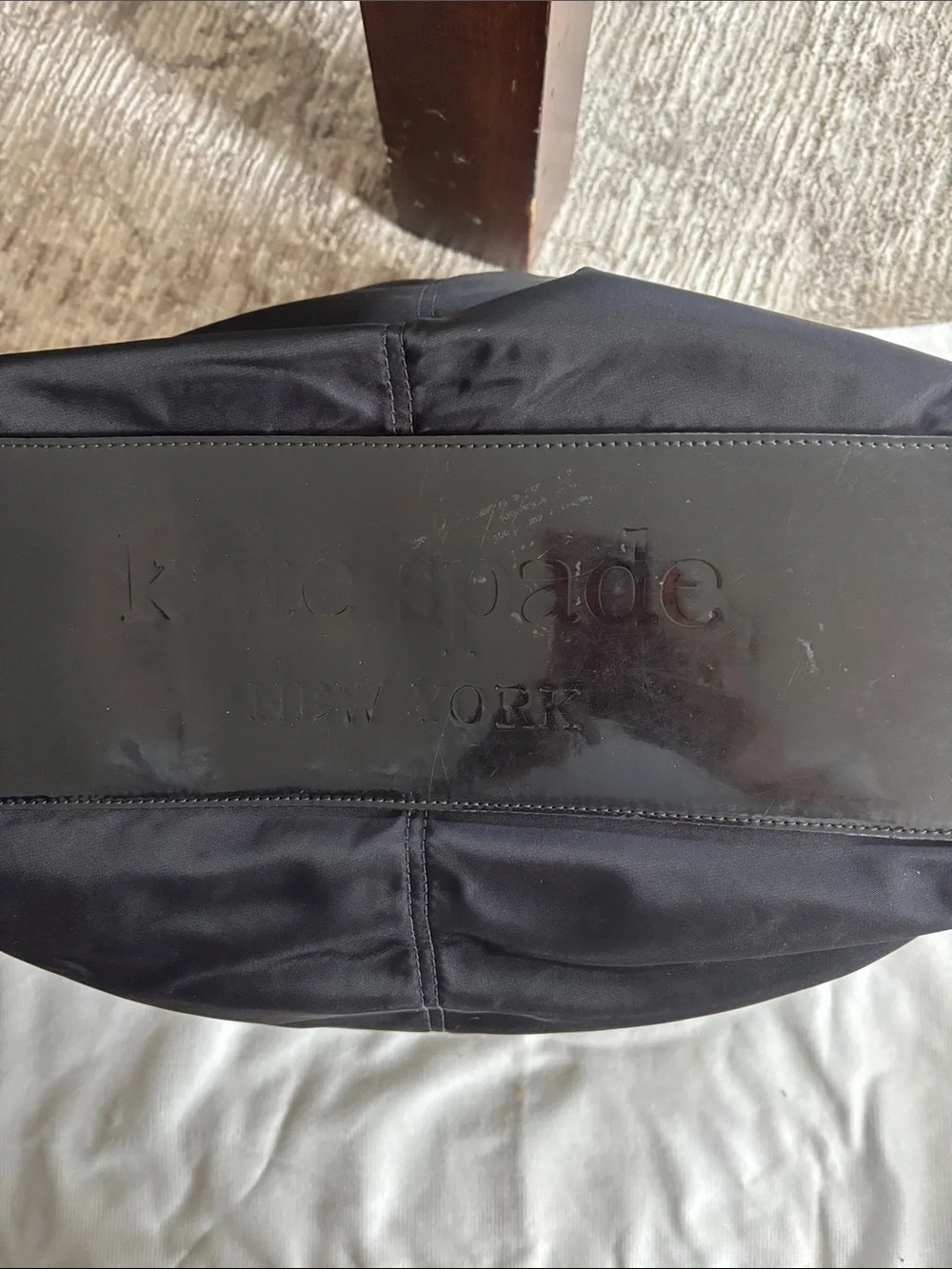 kate spade Black Nylon Messenger Bag with Front Slip Pockets (diaper bag)